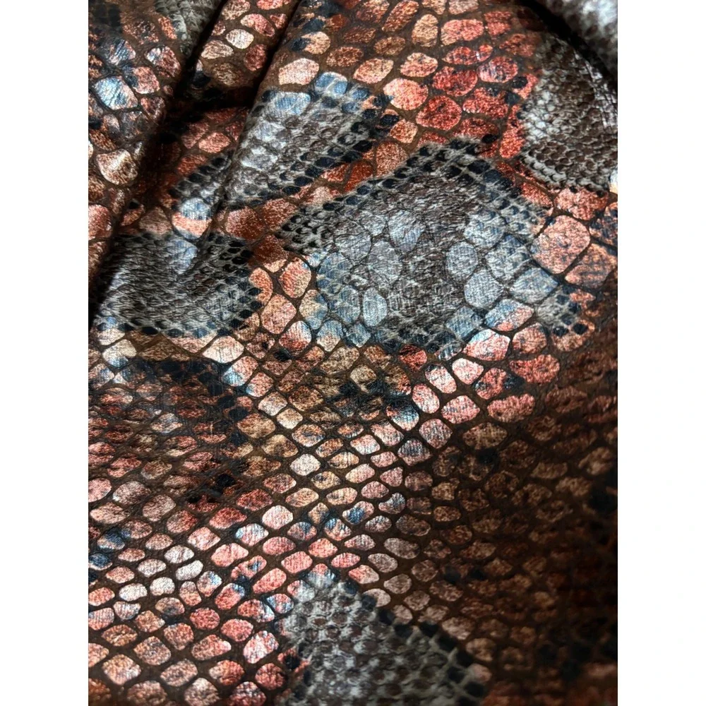 Jessica McClintock Snakeskin Metallic Clutch Evening Bag Silver Rose‎ Gold